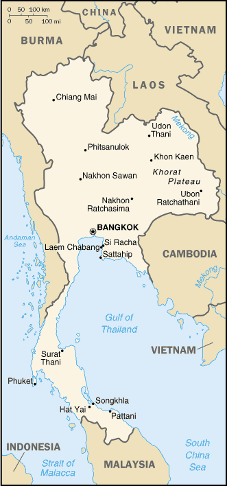 carte de la Thalande