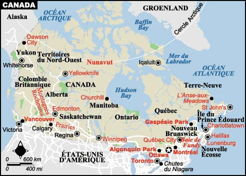 carte du Canada