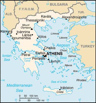 carte de la Grèce