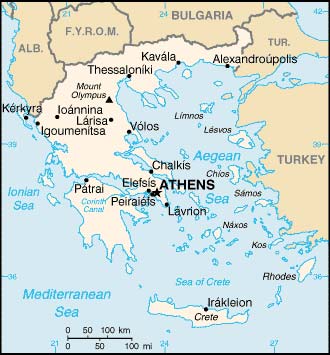 carte de la Grèce