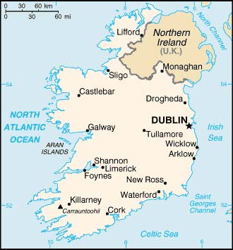 carte de l'Irlande