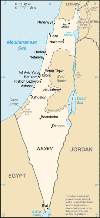 carte d'Israël