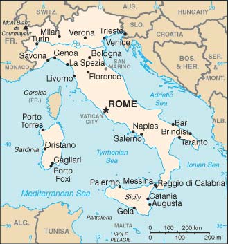 carte d'Italie