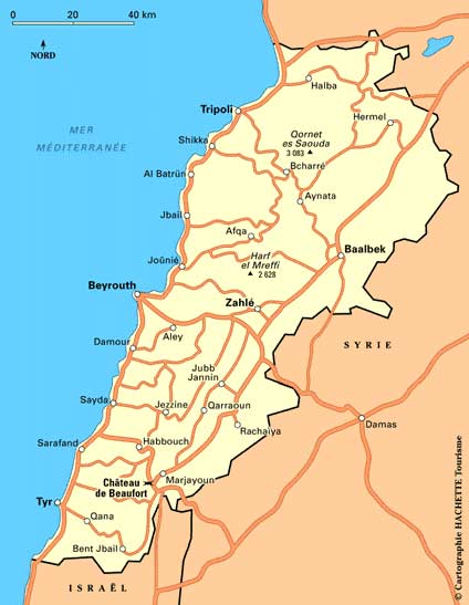 carte du Liban