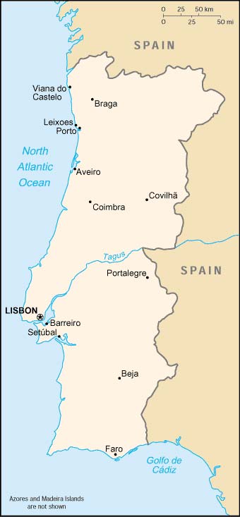 carte du Portugal