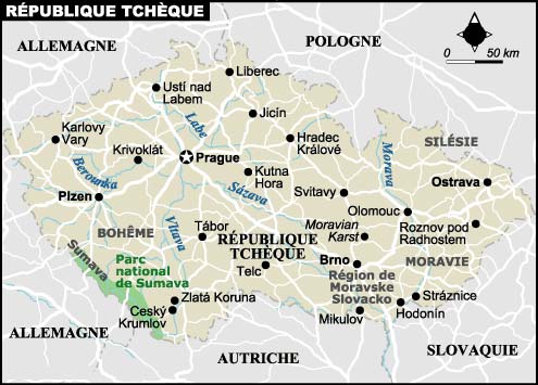 carte de la République Tcheque