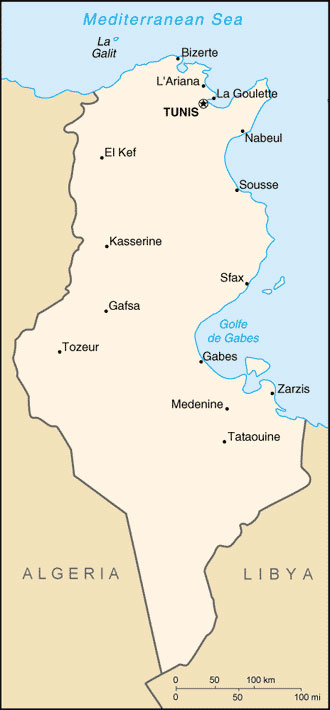 carte de la Tunisie